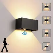 Indoor/Outdoor Wall Light with Motion SensorModern 24W LED Wall Light, IP65 Waterproof Wall Light 3000K Warm White,Wall Lights with Adjustable Beam A
