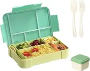 Children's Lunch Box with Compartments, 1330 ML, Green, 5 Compartments, Leak-Proof, Bento Box