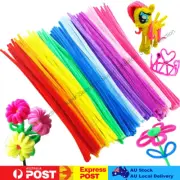 Craft Chenille Stems Kids School Art Projects Plain Colour Pipe Cleaners