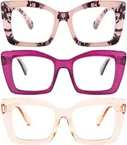 REAVEE - Oprah Oversized Square Reading Glasses for Women Blue Light Blocking Large Frame Computer Readers Spring Hinge