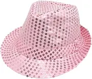 [Ankelesz] Sequin Hat for Man and Women,Jazz Hat Western Sequin Fedora Hat Bling Dance Hats