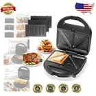 Portable 3-in-1 Panini Grill, Waffle Maker with Non-Stick Plates, Cool Touch