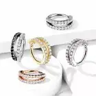Double Lined CZ Hoop Nose Helix Daith Tragus Conch Cartilage Earrings Rings