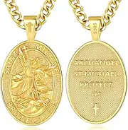 [INFUSEU] Unique Religious Gifts for Men Women, St. Michael/St. Christopher/St. Benedict/Virgin Mary Pendant Necklaces