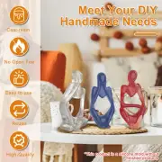 3Pcs Silicone Epoxy Mold 3D Art Silicone Candle Molds Abstract Thinker ZA