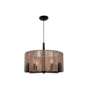 Oakley Modern Classic Rattan Shade Pendant Lamp Light Black