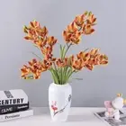 Vivid Colors Cymbidium Flower Branch Artificial Orchid Flower Living Room
