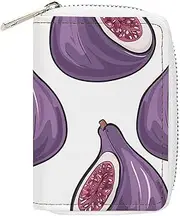 [RTFGHJS] Fig Art Pattern PU Leather Card Holder - Slim Durable Credit Card Organizer for Men & Women, Fig Art Pattern, 16x11.5cm
