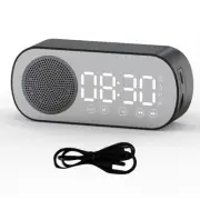Wireless Bluetooth Speaker Clock Radio Dual Alarm Support TF Card Digital3835