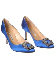 Manolo Blahnik Hangisi 70 Satin Pump (Authentic Pre-Loved)