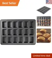 Premium Non-Stick Bakeware Mini Loaf Pan - 18-Cavity for Effortless Baking