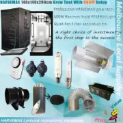 Hydroponic 1.4x1.4M Grow Tent Cooltube 600W HPS MH Grow Lights Quiet Fan Filter