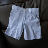 在飛比找ETMall東森購物網優惠-童裝 2-12歲男童純棉腰部可調節條紋休閑西裝短褲