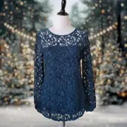 NWT Sundance Catalog Green Teal Remarkable Beauty Chenille Lace Top M