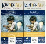 2 Pack KINDERLite Gentle Dim Soft White LED Bulb DELAY OFF Nursery Lighting