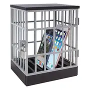 Metal Lock Box Cell Phone Lock Box Cell Phone Jail Lock Safe Cell Phone Cage Black Silver