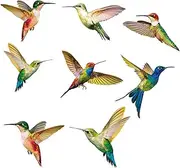 Earring Hoop,Nose Lip Rings,Stud Earrings,Boho Earrings for Women, Beautiful Colourful Hummingbird Cling Window Stickers Help Prevent Bird-Strikes Jewellery Gifts (Color : B, Size : One Size)