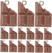 [KALLORY] Handmade Jewelry Accessories 20pcs Chocolate Pendants Keychain Charms for Earring Making