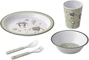 Ashdene Robots 5 Piece Kids Dinner Set Green