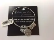 Alex and Ani BORN TO BE SOMETHING Charm Bangle Bracelet NWT Russian Silver RARE