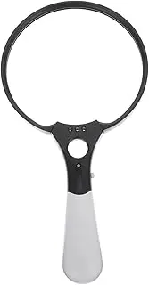 WEKAMOS Handheld Magnifying Glass Senior LED Vision Magnifying Glasses Magnifier Acrylic Optical Lens Black