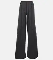 [Rick Owens] Rick Owens Farrah Bias crêpe jersey wide-leg pants AU 10 black