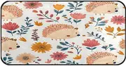 Quteprint Non-Slip Super Absorbent Floor Door Mat, Hedgehog Flowers Leaves Runner Rug for Entryway, Hallway, Kitchen - Indoor/Outdoor Doormat, Easy Clean Home Decor, 39x20 Inch