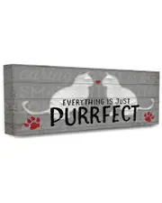 Stupell The Stupell Home Decor Collection Rustic Grey and White Planked Look Everything Is Just Purrfect Cats