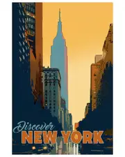 Empire Art Direct New York Minute Frameless Free Floating Tempered Glass Panel Graphic Wall Art