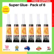 Super Glue - Pack of 6 x 3g Tubes | NEW AU | Free Shipping