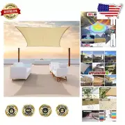 Customizable Heavy Duty Beige Shade Sail - 10' x 20' Rectangle Canopy Fabric
