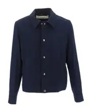 button-down long-sleeve jacket XS Black