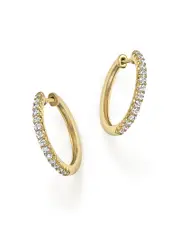 Diamond Hoop Earrings in 14K Yellow Gold, .40 ct. t. w.
