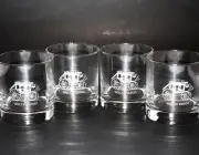 Wells Fargo Bank Vintage Rocks Glasses 3.5" Tall Tumblers Cups Set of 4 NEW