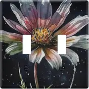 AIXIWAWA Switch Plate Flower Watercolors Print, 1 Pack Home Decor Wall Plates 2-gang with Screw Size 4.56x4.48x0.27 in