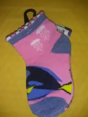 Girls'' Single Socks Shoe size 5.5-8.5 Finding Dory Pink/Gray Dory Fish