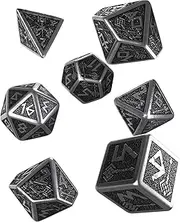 Q Workshop Dwarven Dice 7-Pieces Set, Metal and Black