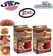 Burger Press Maker Stuffed Burger Maker Mould Maker Sliders BBQ US (2 Pack)- New