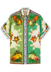 Alemais Lemonis Printed Silk-satin Shirt - Multicoloured - 14 (UK14 / L) 14 (UK14 / L)