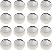 EMSea 100PCS 6mm Round Spacer Beads 304 Stainless Steel Smooth Surface Tiny Beads for Bracelet Necklace Earring DIY Jewelry Craft Making 2.3mm Hole Silver