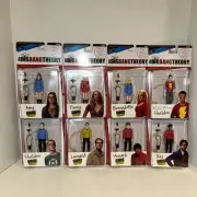 Set of 8 BIFBangPow Big Bang Theory/StarTrek 3.75” Figures Sheldon Leonard Penny