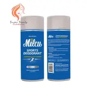 Milcu Sports Deodorant Underarm and Foot Powder Formulated for Active People 80g