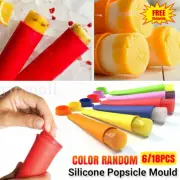 6/18x Ice Cream Block Molds Pole Jelly Popsicle Maker Safe Silicone Pop Mold Icy