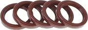 X AUTOHAUX Universal Oil Seal TC Double Lip W Steel Spring Seal Ring Rotary Shaft Seal 28x35x5mm High Pressure FKM Rubber Brown 5 Pcs