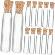 Levemolo 12pcs Miniature Glass Bottles with Cork Stoppers Decorative Wishing Bottles for Crafts and Organizing Items for Perfume Candy and Keepsakes