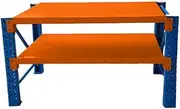 1.2M x 0.6m x 0.9m Heavy Duty Metal Warehouse Garage Workbench System 400KG Workstation (Blue & Orange)