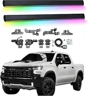 BJOHQ Electric Running Boards Compatible for Chevrolet Silverado 1500 2022-2023 with Light, SUV, Off-Road & Pickup Trucks - Retractable Truck Steps & Nerf Bars