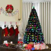 Fibre Optic Pre Lit Christmas Tree 4/5/6/7FT w/ LED Star Lights Xmas Tree Decor
