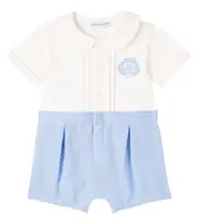[Dolce & Gabbana Kids] Dolce & Gabbana Kids Baby logo cotton and linen bodysuit M 3-6 blue