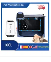 100L Veterinary Pet Atomization Nest, Oxygen Cage Atomization Box, Cats and Dogs